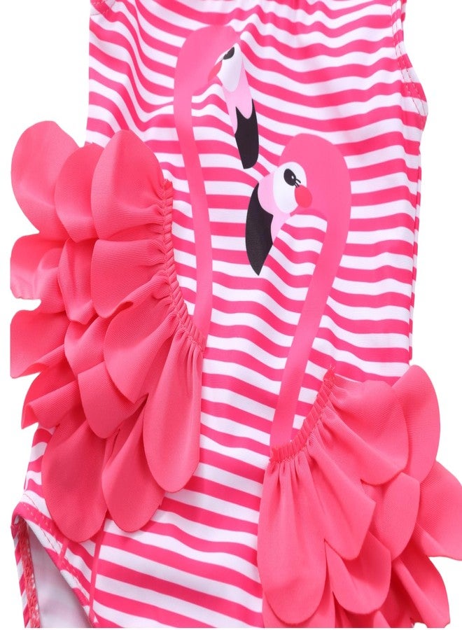 Kimjun Baby Girls One Piece Swimsuit Swimwear Toddler Kid Flamingo Bikini Bathing Suit Sunsuit Rash Guard hotpink 100 - Image 4